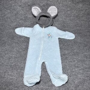 Vintage Baby Mickey Disney Babies One Pc Blue Gray Hooded Dr.Denton 1984 6-12 mo